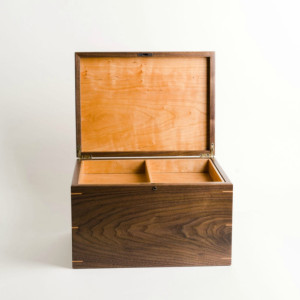 Extra Large Keepsake Memory Box - Personalized - Walnut with Cherry wood