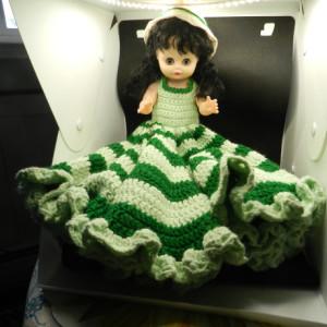 Vintage Bed Doll Hand Crafted Crochet Dress and Hats