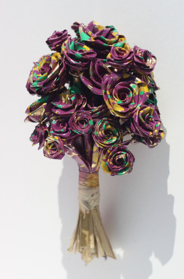 Forty Handmade Roses Made with Natural Leaf Hand Crafted Flowers