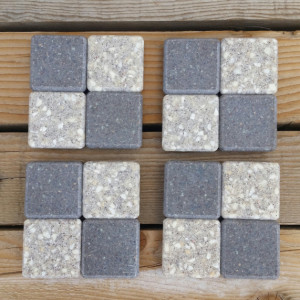 Multicolored Tiled Coasters, Set of 4