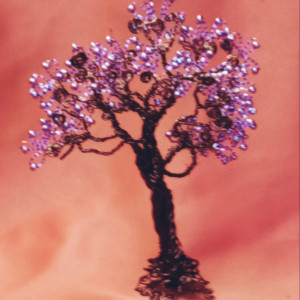Stunning  lavender  jungle tree sculpture