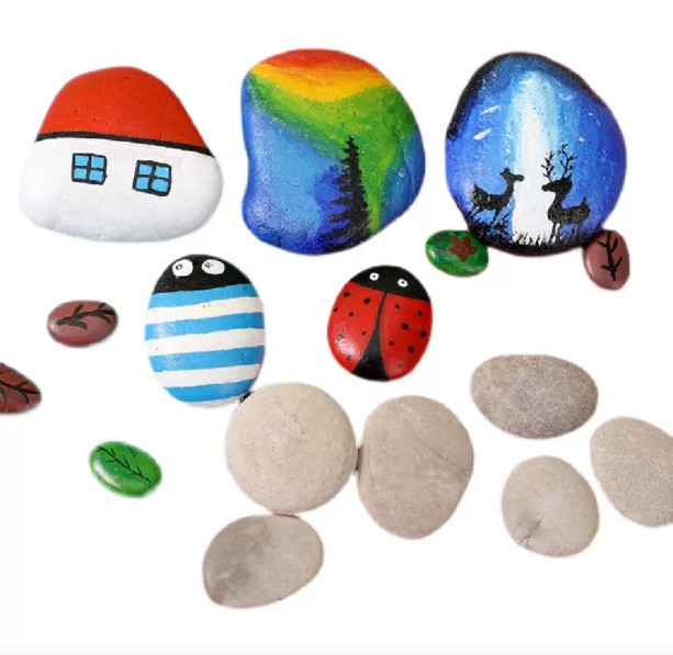 DIY Rock Art Painting Creative Colour PaintingStone Drawing Set for kid Children Early Learning Birthday Gift