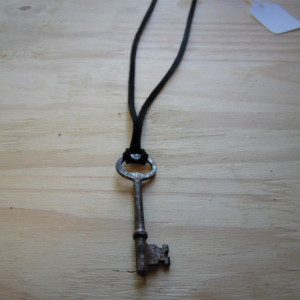 Key Necklace On Leather Chain