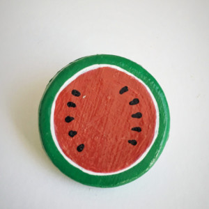 Handmade Brooch Watermelon Pin Clay Fruit Slice Artisan Jewelry Accessory