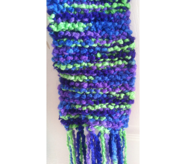 Chunky Blue, Green, and Lavendar Scarf