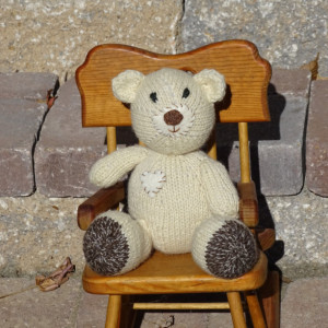 Hand Knitted Bear, Wool Toy, Stuffed Bear, Light Brown Bear, Hand Knitted Teddy Bear, Plush Toy, Kids Toy, Teddy Bear, Ready to Ship
