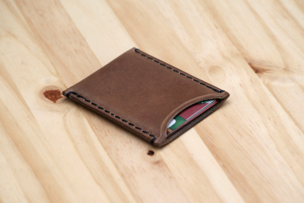 Leather Card Holder, Chromexcel Leather Card Sleeve, Horween Leather Slim Wallet, Minimalistic Leather Wallet, Men's Woman's Card Holder
