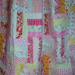 Modern  pink baby or lap quilt
