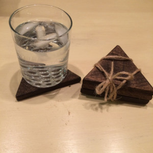 Dark Wooden Triangular Coasters, Handmade Coasters