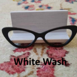 Cat Eyeglasses Wooden Desktop Business Card Holder