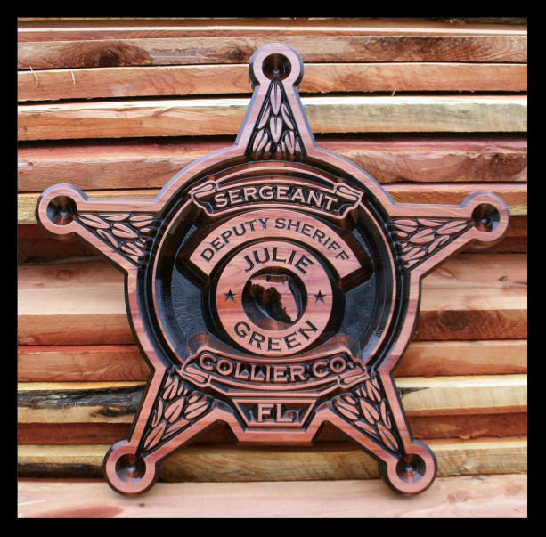 Wood Sign, customized Sheriffs Star
