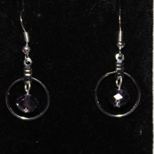 Small hoops with purple center bead