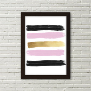 Pink, Black, and Gold Swatch Print - 8x10