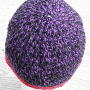 Cool Dark Violet/Purple Medium Crocheted Scull Cap - Handmade by Michaela