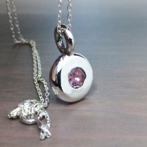 Tourmaline Charm Necklaces. Tourmaline Necklace. Birthstone Charm Necklace. Silver Jewelry. Fine Jewelry 