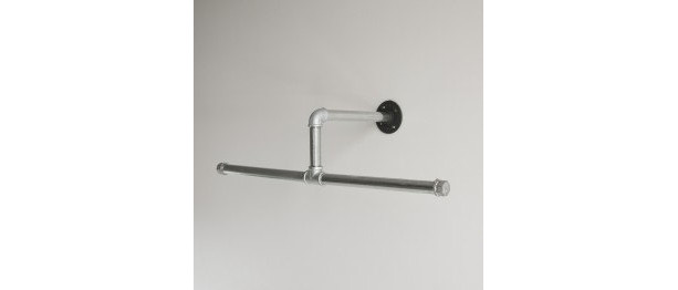 Closet Hanger Rod, Industrial Pipe, Silver Galvanized,  Industrial Pipe Towel/ Clothing Rack