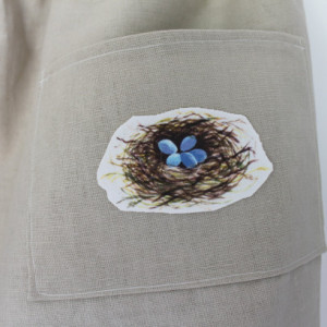 Kitchen apron  - Farmer's Market Apron - Linen bird nest