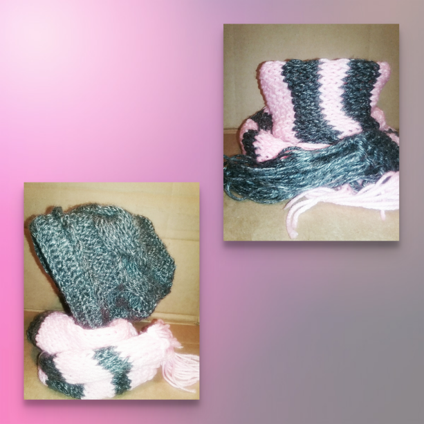 BABY KNITTED HAT AND SCARF SET