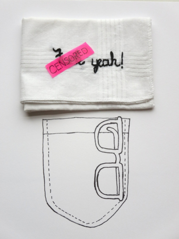 Funny Hanky Fuck Yeah Ironic Gift Handkerchief Embroidered Curse Words Fuck Embroidery by wrenbirdarts 