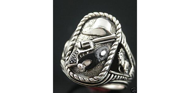Lone ranger sterling silver ring