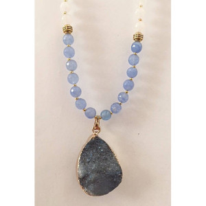 Delightful Blue Aquamarine Beaded Necklace