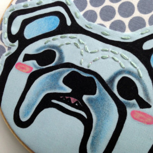 Dog Embroidery Hoop Art - English Bulldog Art - Gift for Dog Lover - Dog Art for Boys Room -Dog Wall Art - Dog Embroidery