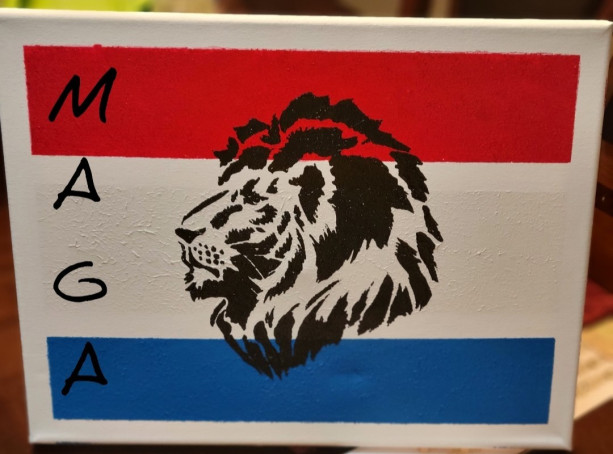 11x 14 Stretched Canvas MAGA LION