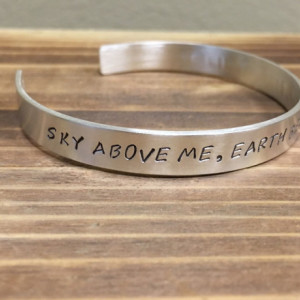 Sky Above Me, Earth Below Me, Fire Within Me cuff bracelet