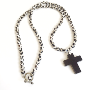 Black Agate Cross Necklace
