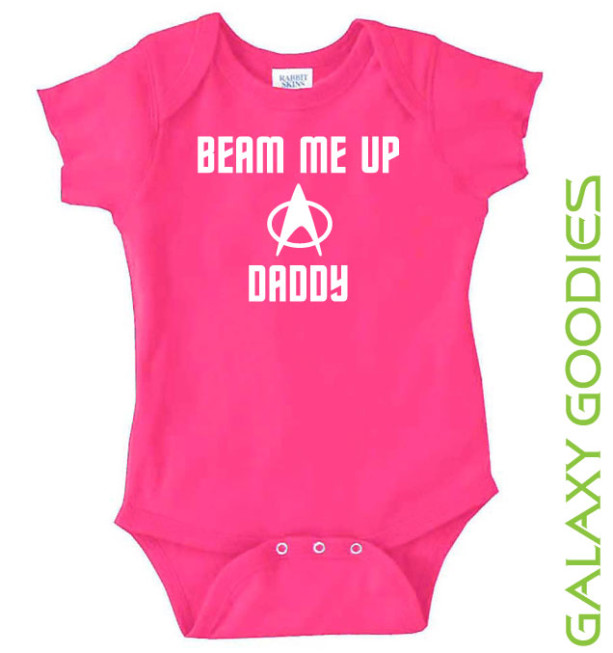 Beam Me Up Daddy Star Trek Funny Unisex Baby Grow Bodysuit 