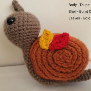 Autumn Snail Amigurumi Stuffed Animal