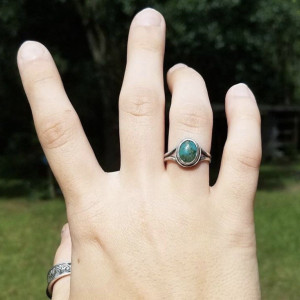 Turquoise Sterling Silver Ring Size 5.5 