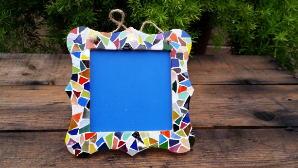Chalkboard with Stained Glass Mosaic Border