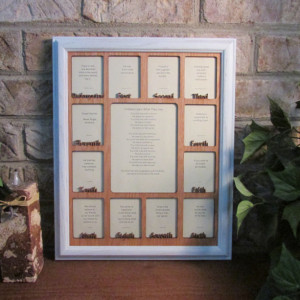School Years Frame WITH NAME Graduation Collage K-12 Full Grades Oak Picture Frame and Oak Matte 11x14
