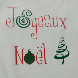 Joyeaux Noel a Cajun Merry Christmas handmade baby onesie