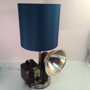 Vintage Brownie Halkeye Camera Lamp for Table, desk Steampunk  Industrial