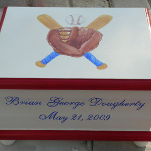 Keepsake Box Chest personalized - Baseball baby gift - boy gift
