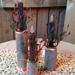 Rustic Twig Candle Holder. Set of 3