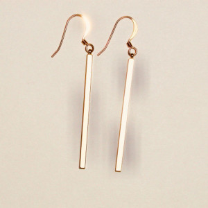 Simple Gold Bar Earrings