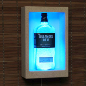 Tullamore Dew Irish Whiskey Color Changing Remote Controlled Wall Mount Sconce Liquor Bottle Lamp Bar Light  LED  Man Cave Decor Shadowbox