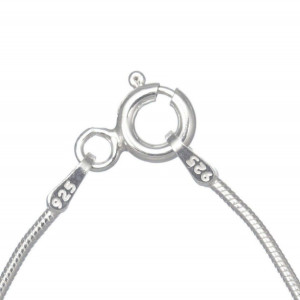 Free Shipping - Your Choice of Color - Austrian Crystal Teardrop Sterling Silver Snake Chain Necklace - 18 Inch