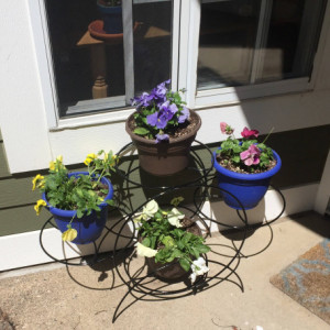 Indoor outdoor metal plant flower stand