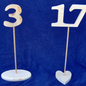 Wooden Table Numbers With Stands
