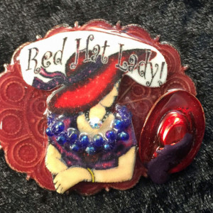 Red Hat Lady Brooch