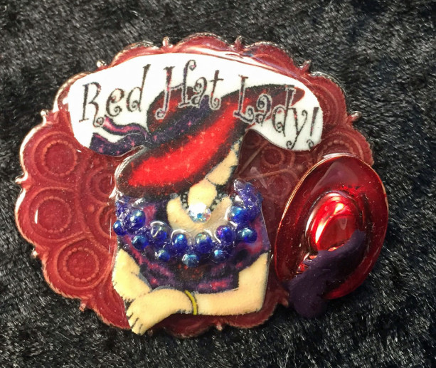 Red Hat Lady Brooch
