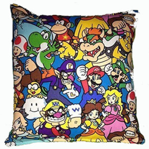 Mario Brothers Pillow, HANDMADE in USA, Super Mario Pillow, Nintendo Pillow