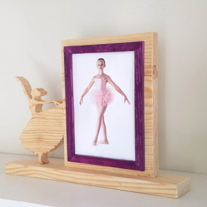 Personalized 5 x 7 Picture Frame with Carved Ballet, Customized Ballet Photo Frame