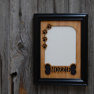 5x7 Personalized Dog Frame Picture Frame - Bone & Paw Prints