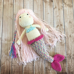 Little Miss Mermaid Doll Plush Toy/ Mermaid Plushies/Photography Prop/ Stuffed Toy / Soft Toy/Amigurumi Toy- MADE TO ORDER