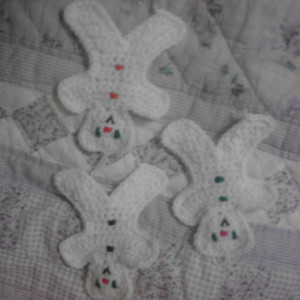 set of three teddy bear ornaments
